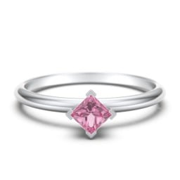 Stacking Ring with Compass Set Princess Gemstone
