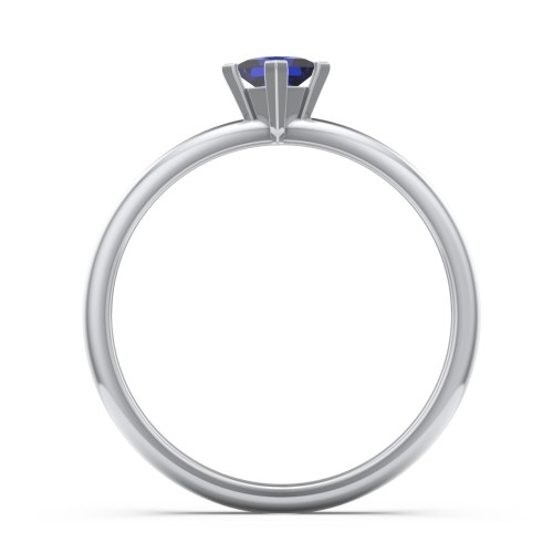 Stacking Ring with Compass Set Princess Gemstone – Sterling Silver with Blue Sapphire