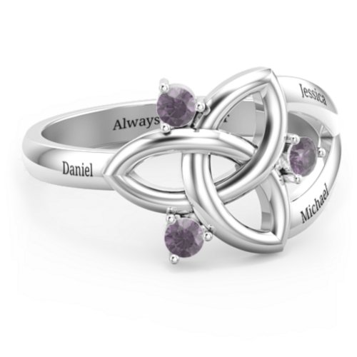 Siobhán Celtic Knot Ring – Sterling Silver with Alexandrite