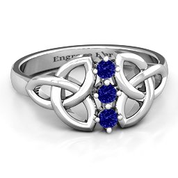Sláine Celtic Knot Ring in 925 Sterling Silver with Blue Sapphire