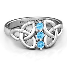 Sláine Celtic Knot Ring in 925 Sterling Silver with Blue Topaz