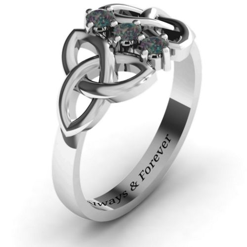 Sláine Celtic Knot Ring – Sterling Silver with Alexandrite