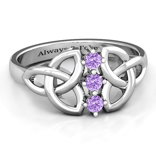 Sláine Celtic Knot Ring – Sterling Silver with Amethyst