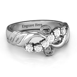 Ariel Wave and Swirl Ring