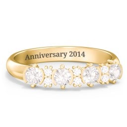 4 Stone Semi-Bezel Ring with Accents