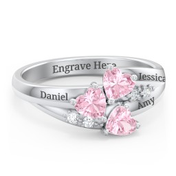 Heart Cluster Ring with Accents