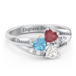 Heart Cluster Ring with Accents