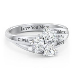 Heart Cluster Ring with Accents