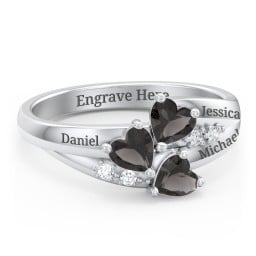 Heart Cluster Ring with Accents