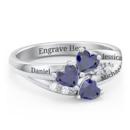 Heart Cluster Ring with Accents