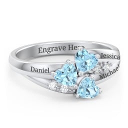 Heart Cluster Ring with Accents