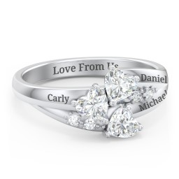 Heart Cluster Ring with Accents