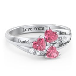 Heart Cluster Ring with Accents