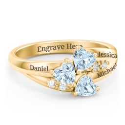 Heart Cluster Ring with Accents