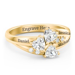 Heart Cluster Ring with Accents