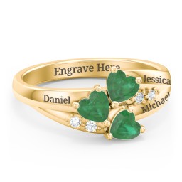 Heart Cluster Ring with Accents