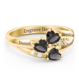 Heart Cluster Ring with Accents