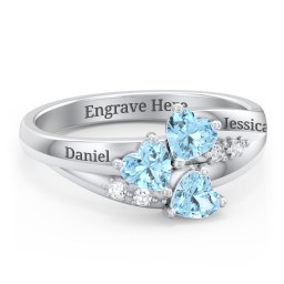 Heart Cluster Ring with Accents