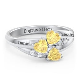 Heart Cluster Ring with Accents