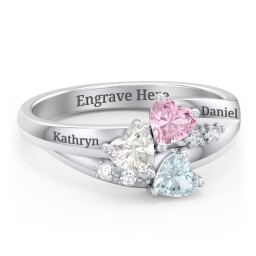 Heart Cluster Ring with Accents