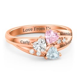 Heart Cluster Ring with Accents