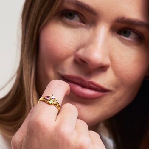 Heart Cluster Ring with Accents