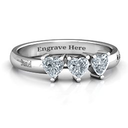 Triple Heart Stone Ring