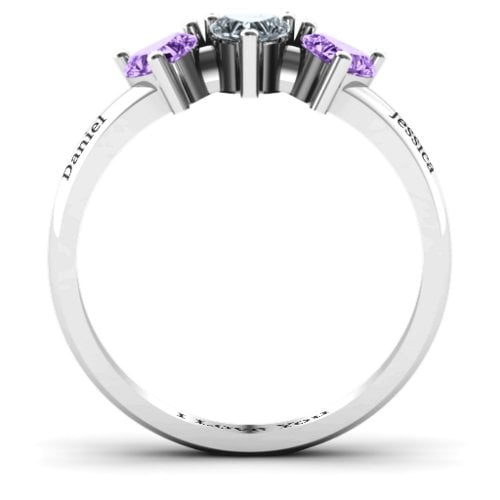 Triple Heart Stone Ring