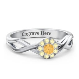 Braided Floral Cluster Ring