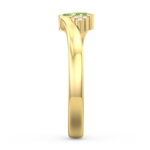 Twisted Marquise Ring with Shoulder Accents