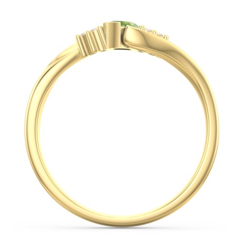 Twisted Marquise Ring with Shoulder Accents