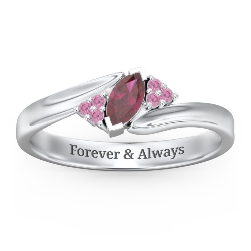 Twisted Marquise Ring with Shoulder Accents