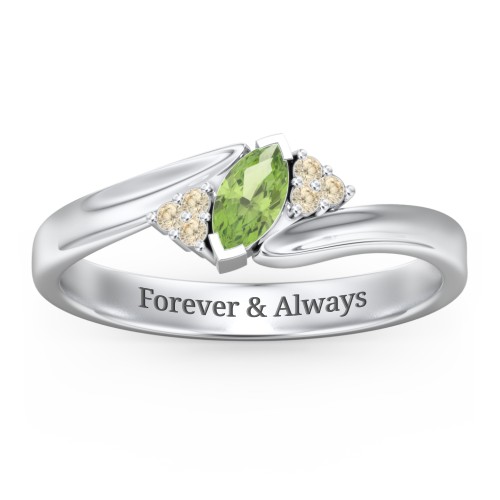 Twisted Marquise Ring with Shoulder Accents