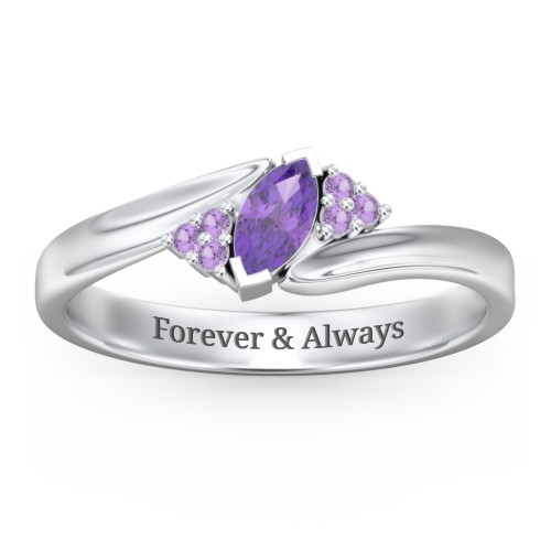 Twisted Marquise Ring with Shoulder Accents