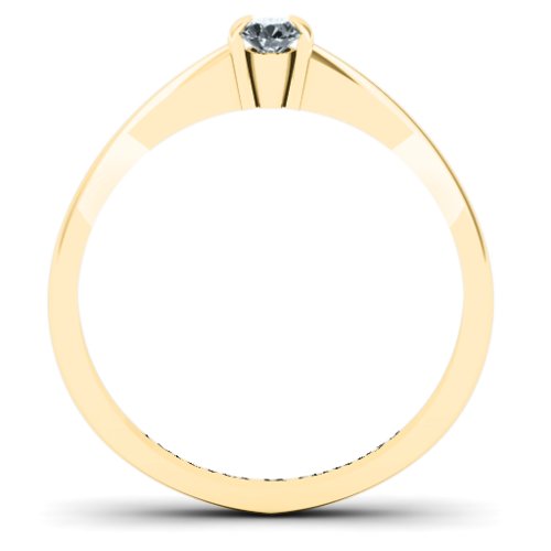 Semi Bezel Set Solitaire Ring – 10K Yellow Gold with Cubic Zirconia
