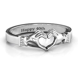 Sculpted Hand Heart Ring