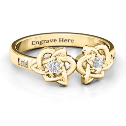 Double Celtic Gemstone Ring