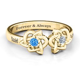 Double Celtic Gemstone Ring