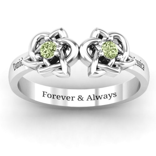 Double Celtic Gemstone Ring