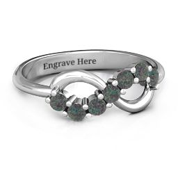 Infinity Ring in 925 Sterling Silver with Alexandrite