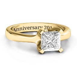 Large Princess Solitaire Ring