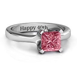 Large Princess Solitaire Ring