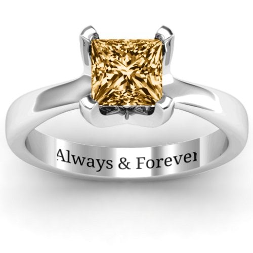 Large Princess Solitaire Ring
