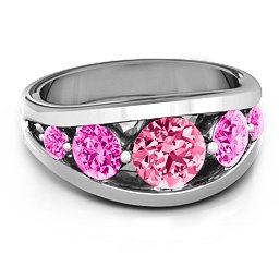 5 Stone Split Shank Ring