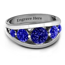 5 Stone Split Shank Ring