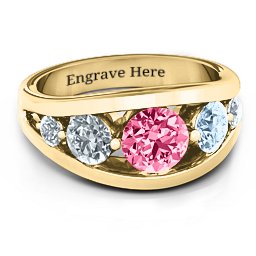 5 Stone Split Shank Ring