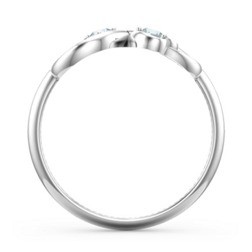 Pair of Hearts Infinity Ring with Gemstones