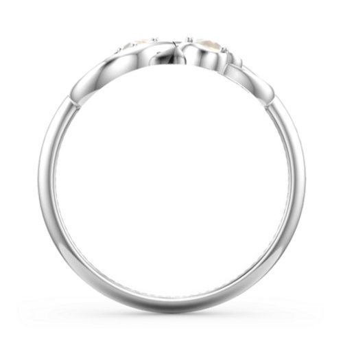 Pair of Hearts Infinity Ring with Gemstones
