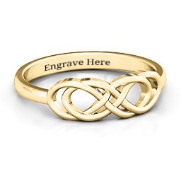 Infinity Knot Ring in 14K Solid Yellow Gold