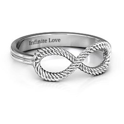 Braided Infinity Ring in 925 Sterling Silver